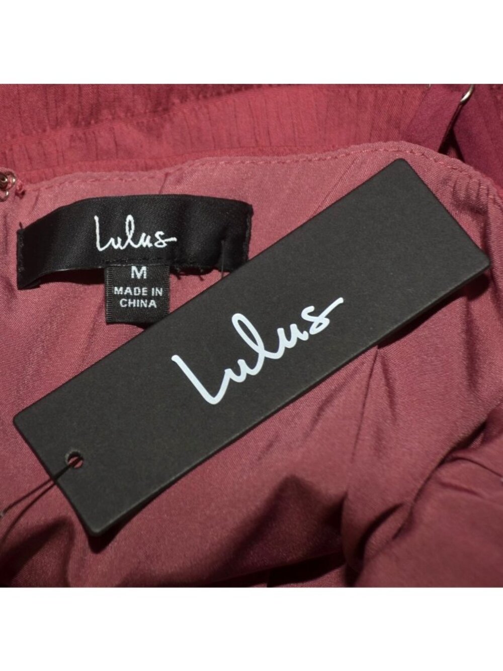 NWT Lulus Cue the Cuteness Mauve Twist-Front Midi Dress Size M Crinkle Texture - Picture 11 of 13